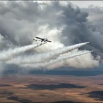 a plane is seeding the clouds